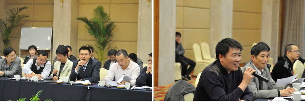 华为浙江办事处总经理朱照辉、宁波市人民广播电台技术中心副主任陈起来高工在交流发言